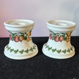 Portmeirion Fruit Motif Candle Holders England Two (2) Candlesticks Holders